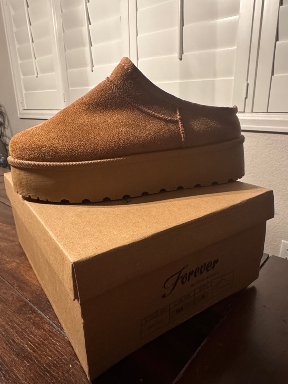 Forever Link Tan Suede Platform Mules